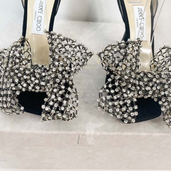 Jimmy Choo Mana 100mm Crystal Bow Heels - Picture 9 of 12